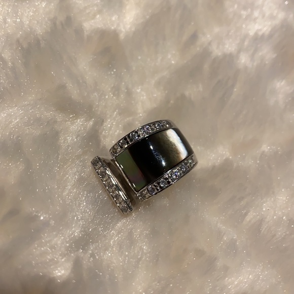 🆕 Solid 925 Sterling Silver Ring w/ Abalone & Crystals! Brand NEW! Heavyweight! - Picture 5 of 6